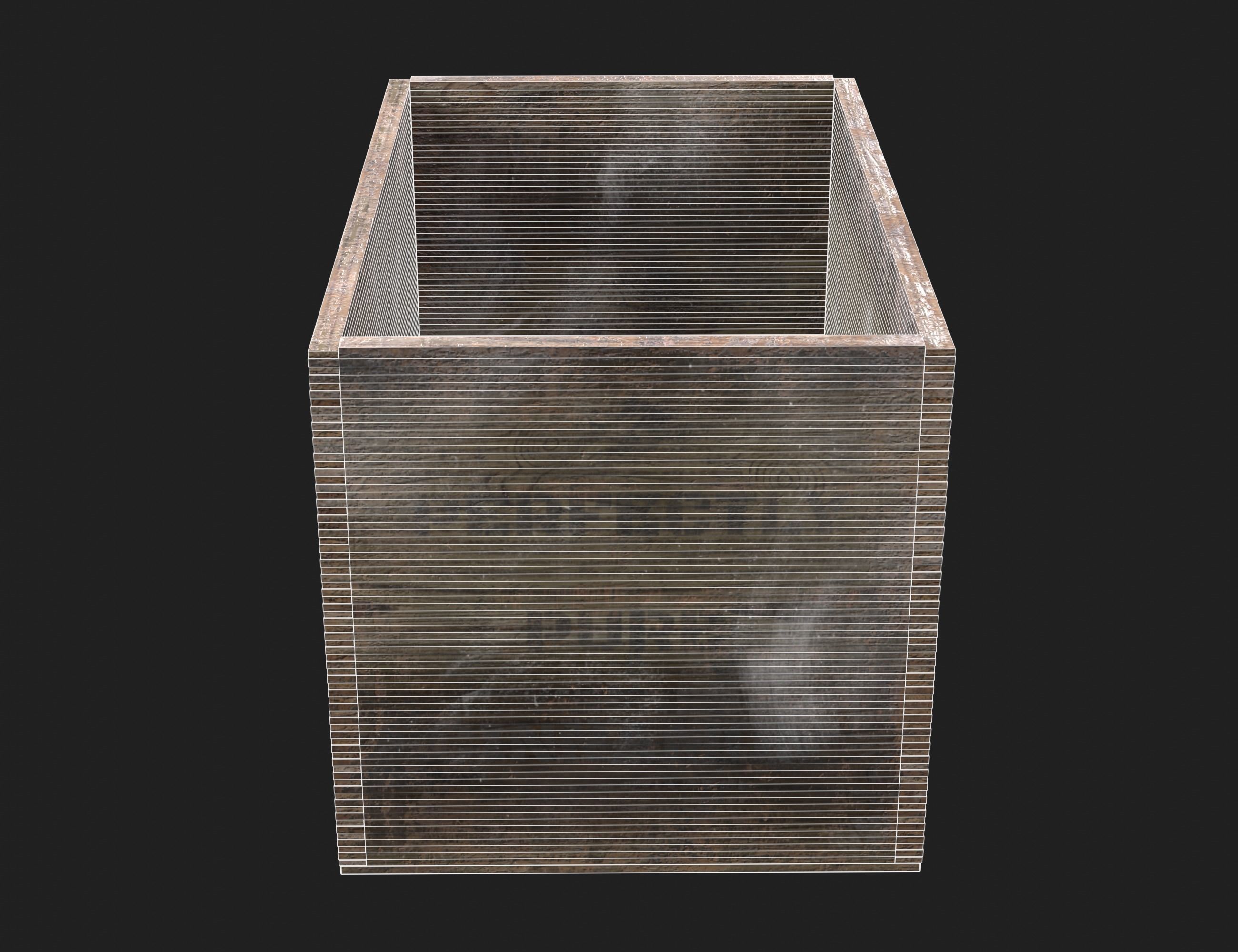 Wooden Cinnamon box Low-poly 3D model_7