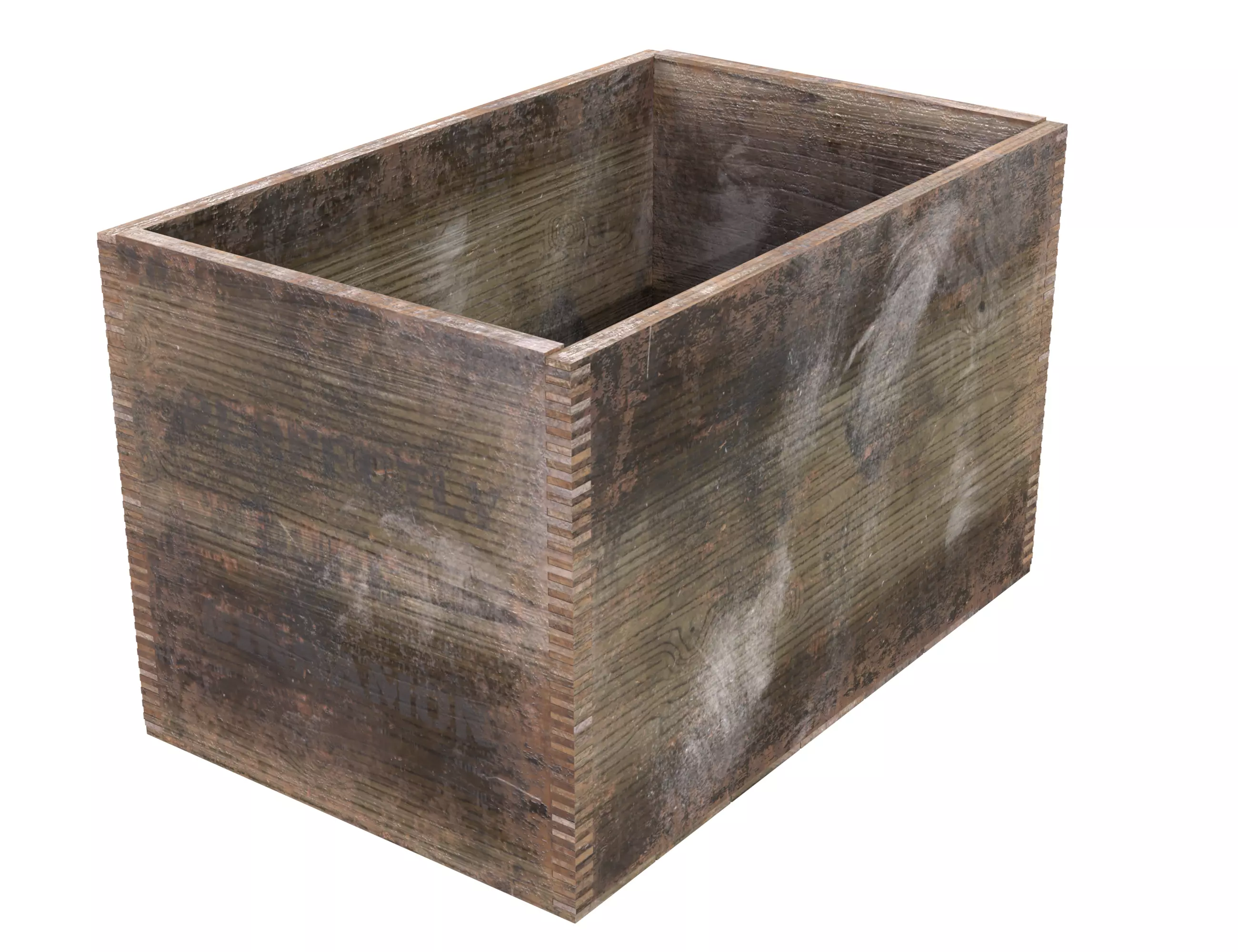 Wooden Cinnamon box Low-poly 3D model_0