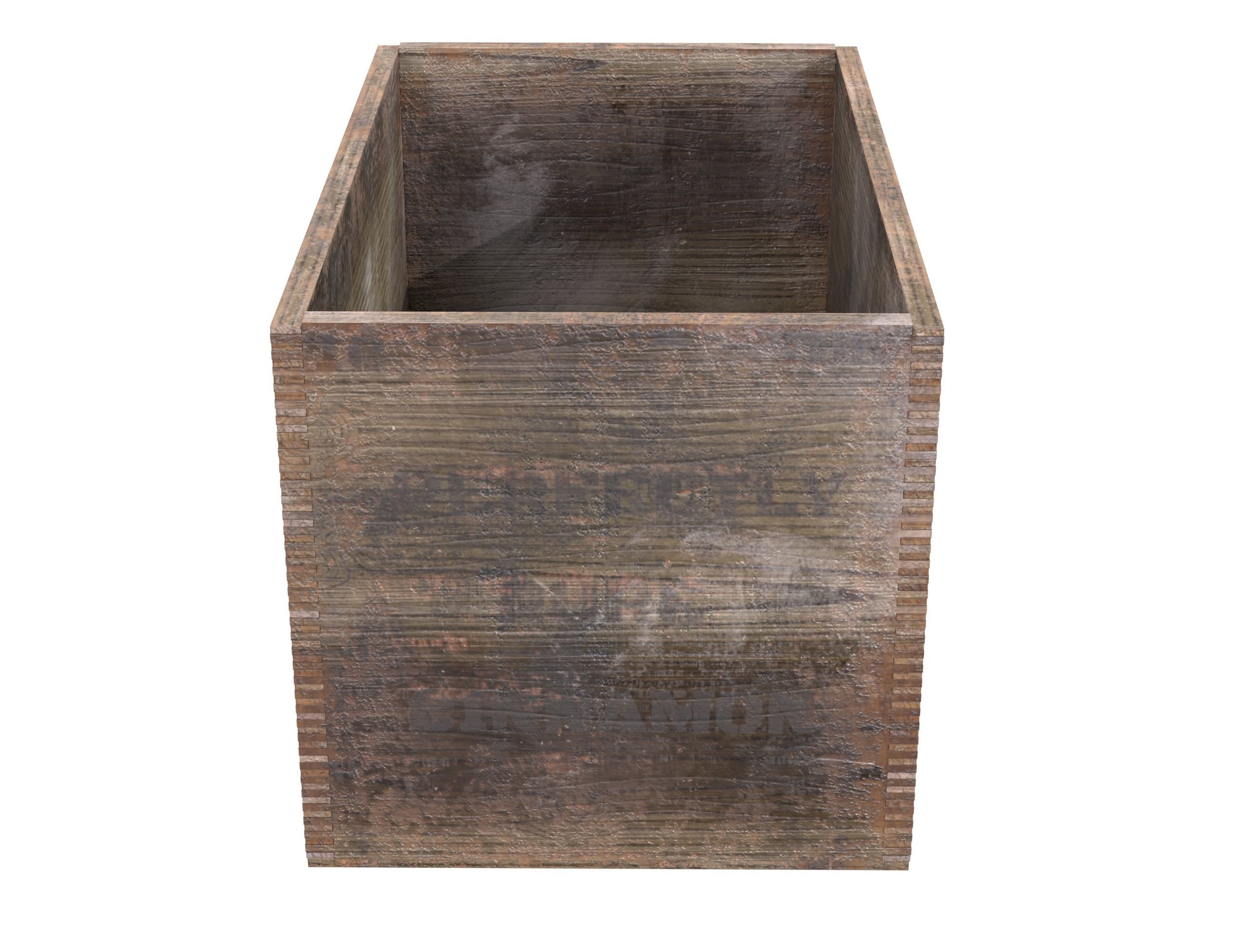 Wooden Cinnamon box Low-poly 3D model_1