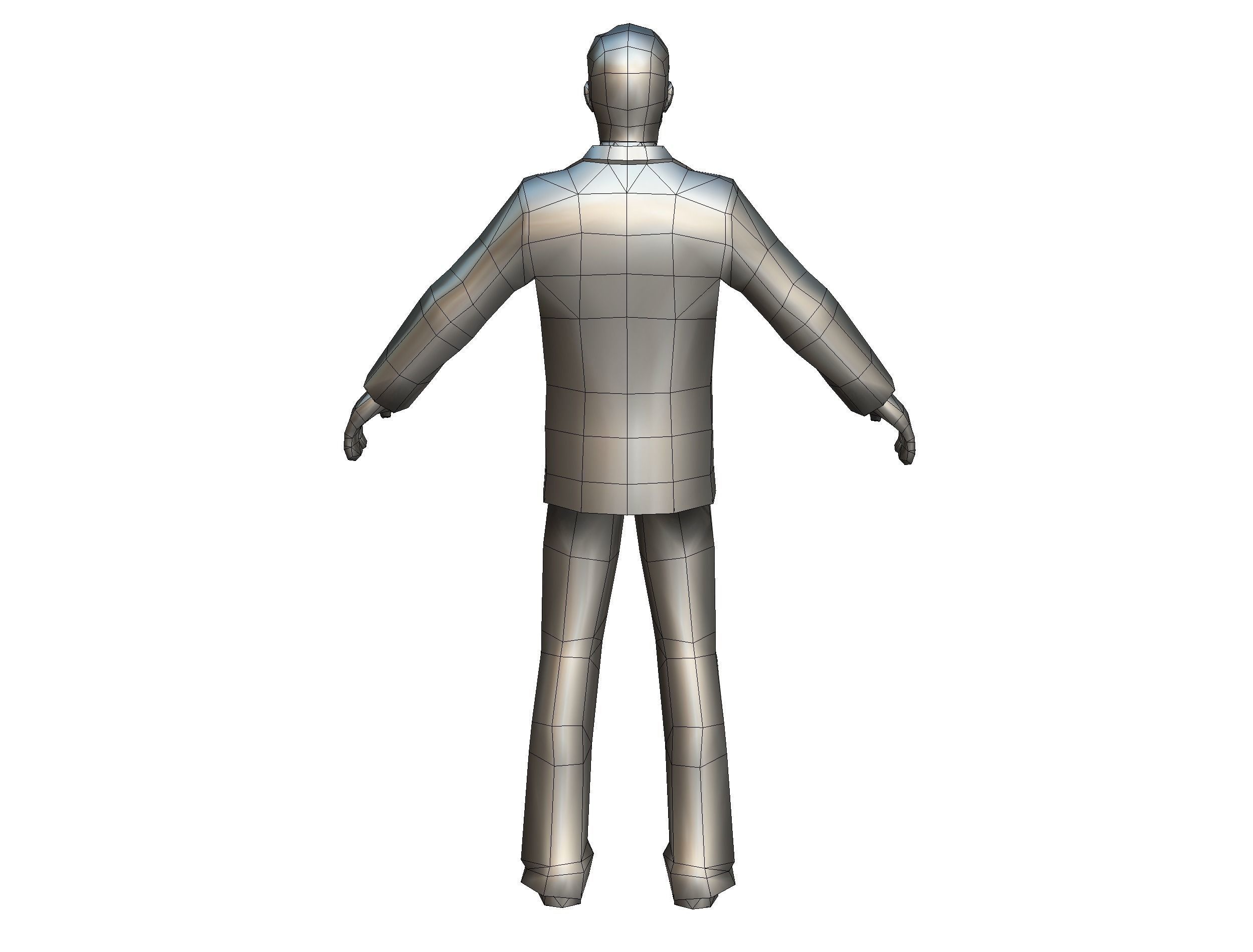 Agent Man Beige Suit Low-poly 3D model_14