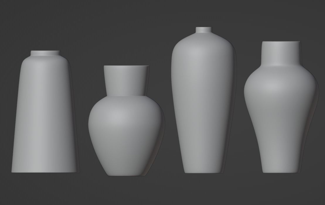 Vases Low-poly 3D model_1