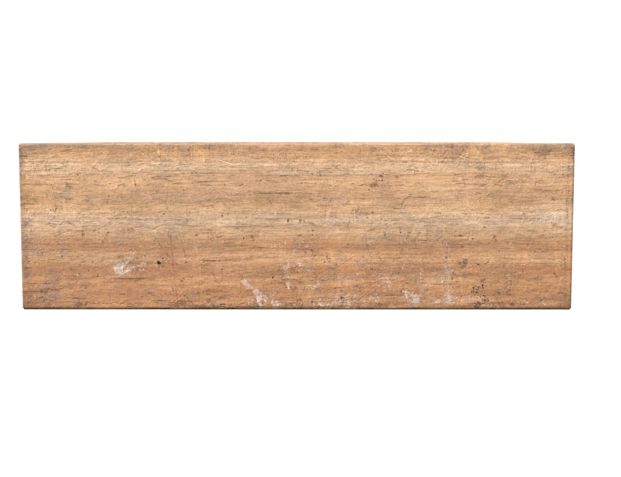 Wooden box Low-poly 3D model_3