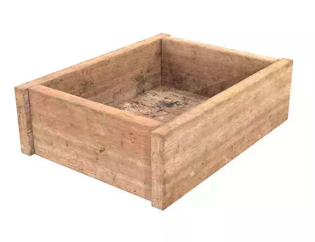 Wooden box Low-poly 3D model
