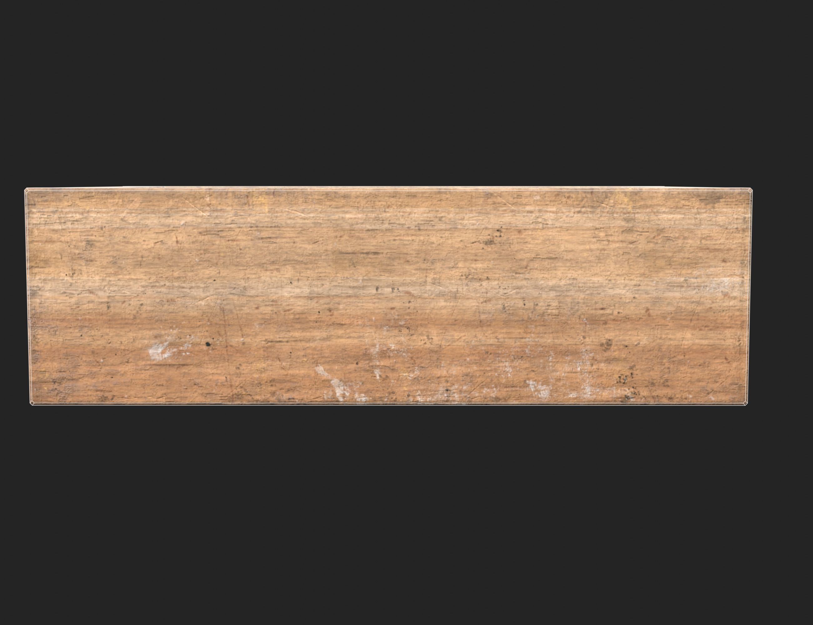 Wooden box Low-poly 3D model_8