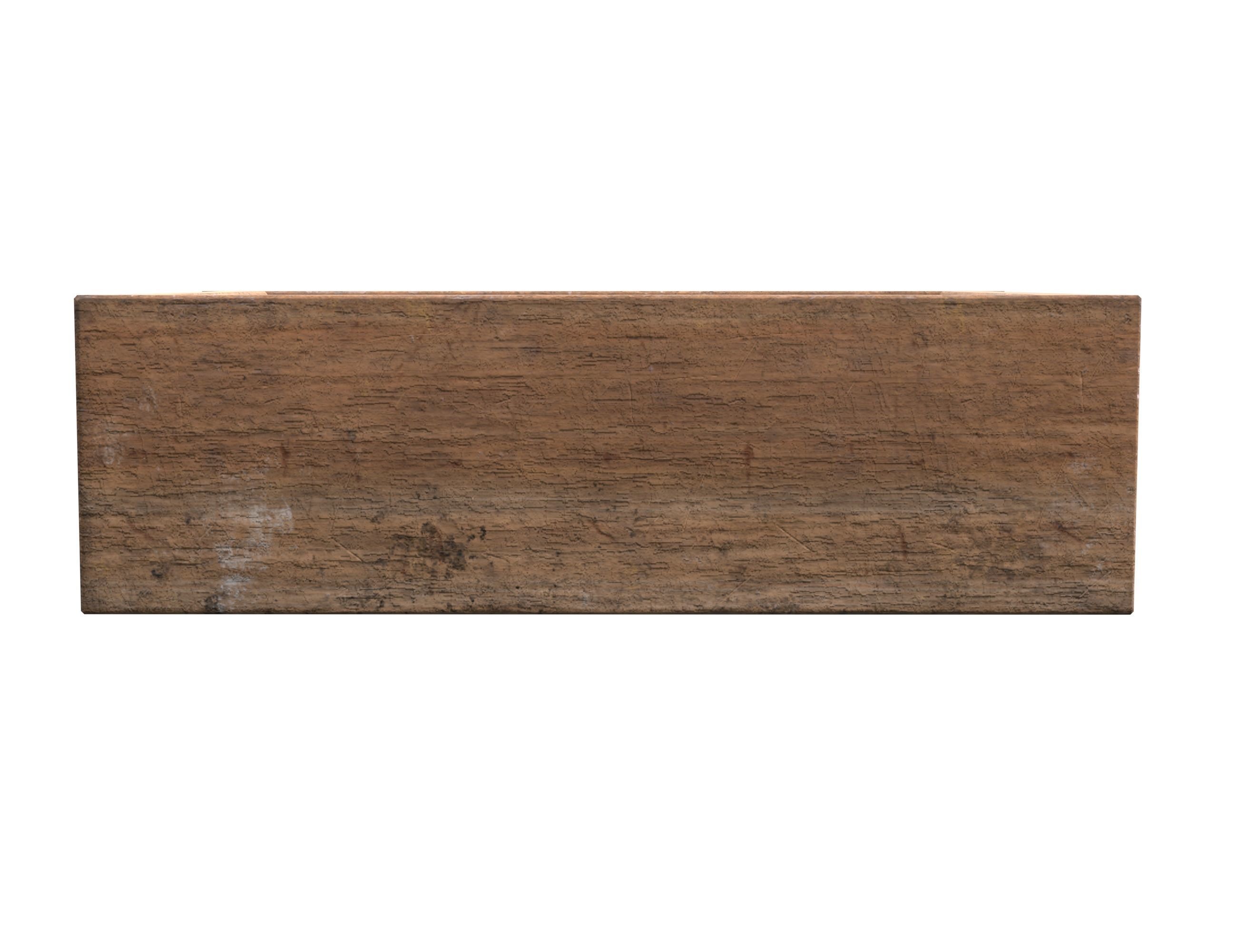 Wooden box Low-poly 3D model_4