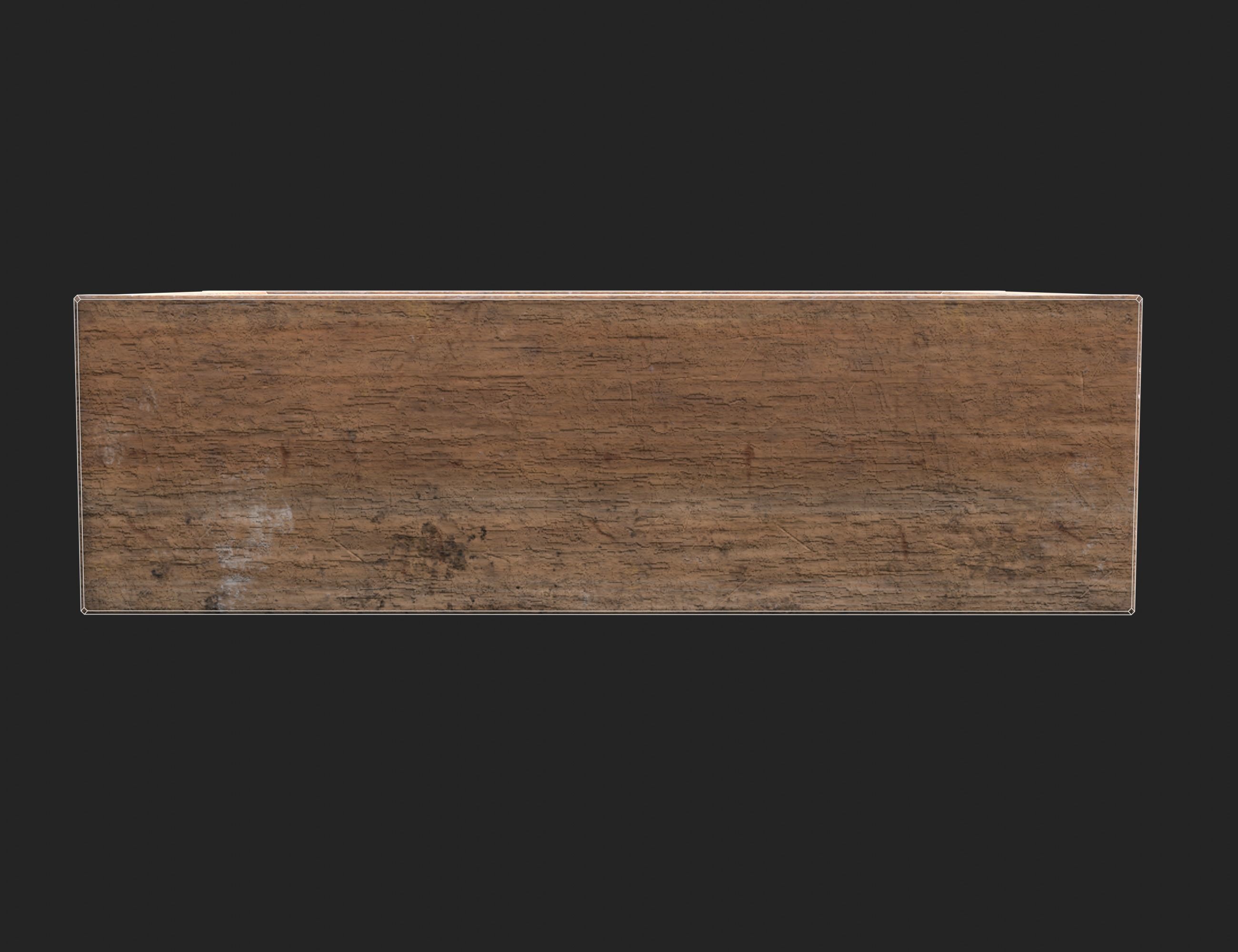 Wooden box Low-poly 3D model_9