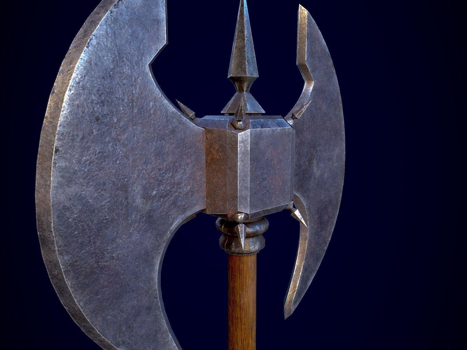 Medieval Axe 1 Low-poly 3D model_6