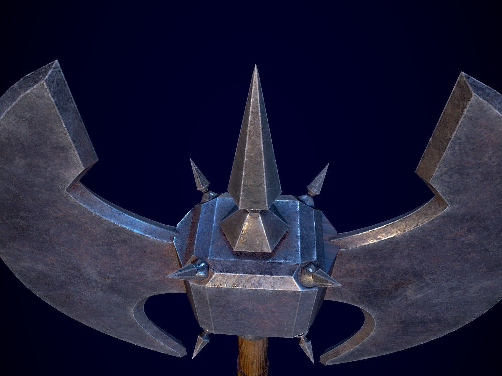 Medieval Axe 1 Low-poly 3D model_8