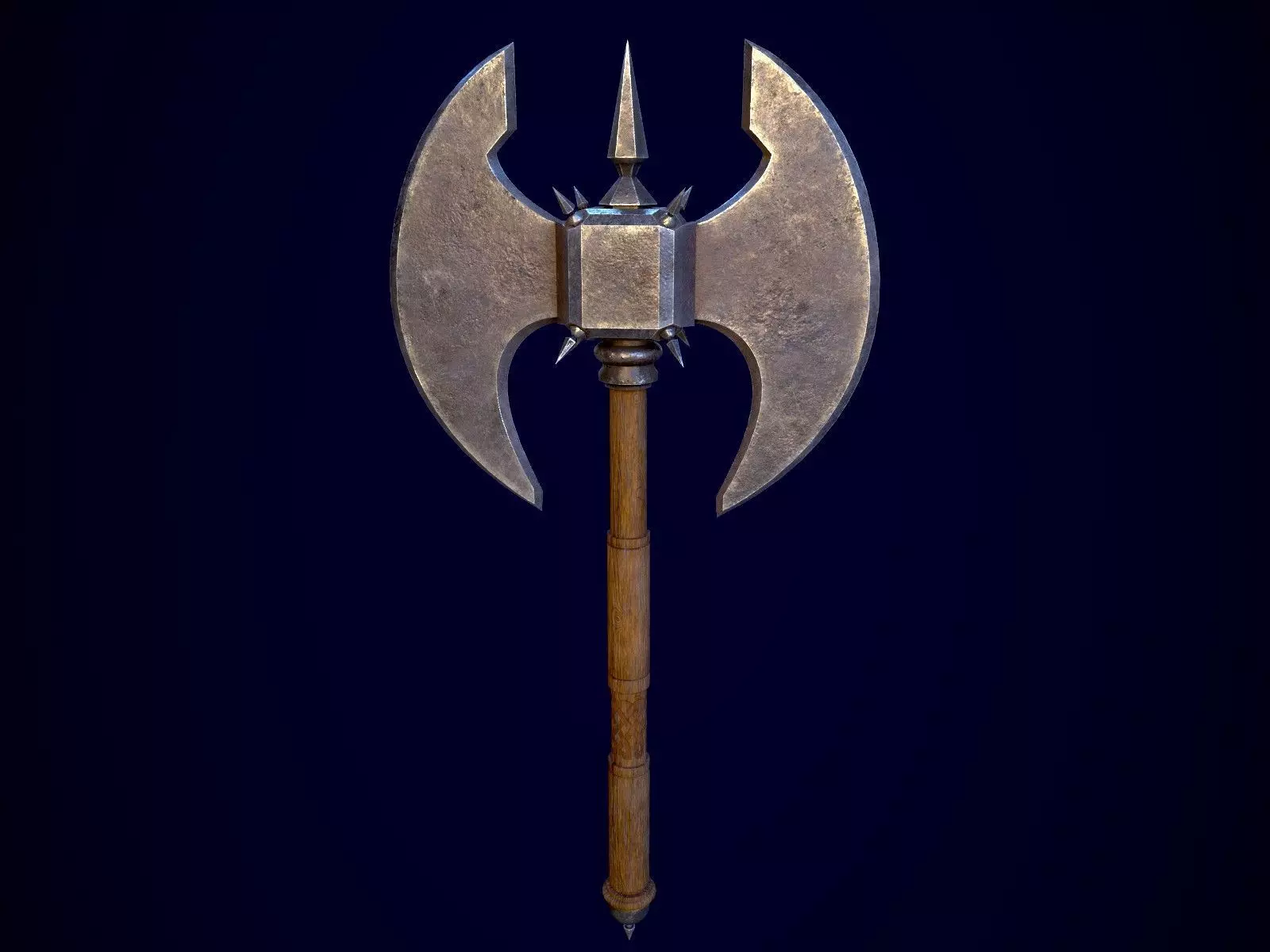 Medieval Axe 1 Low-poly 3D model_0