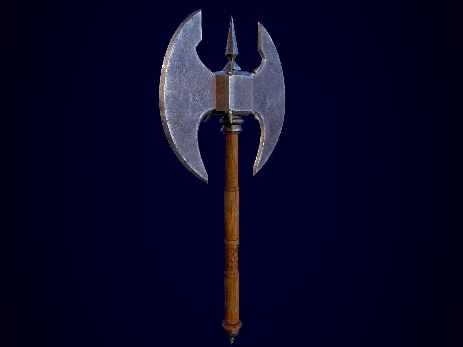 Medieval Axe 1 Low-poly 3D model_5