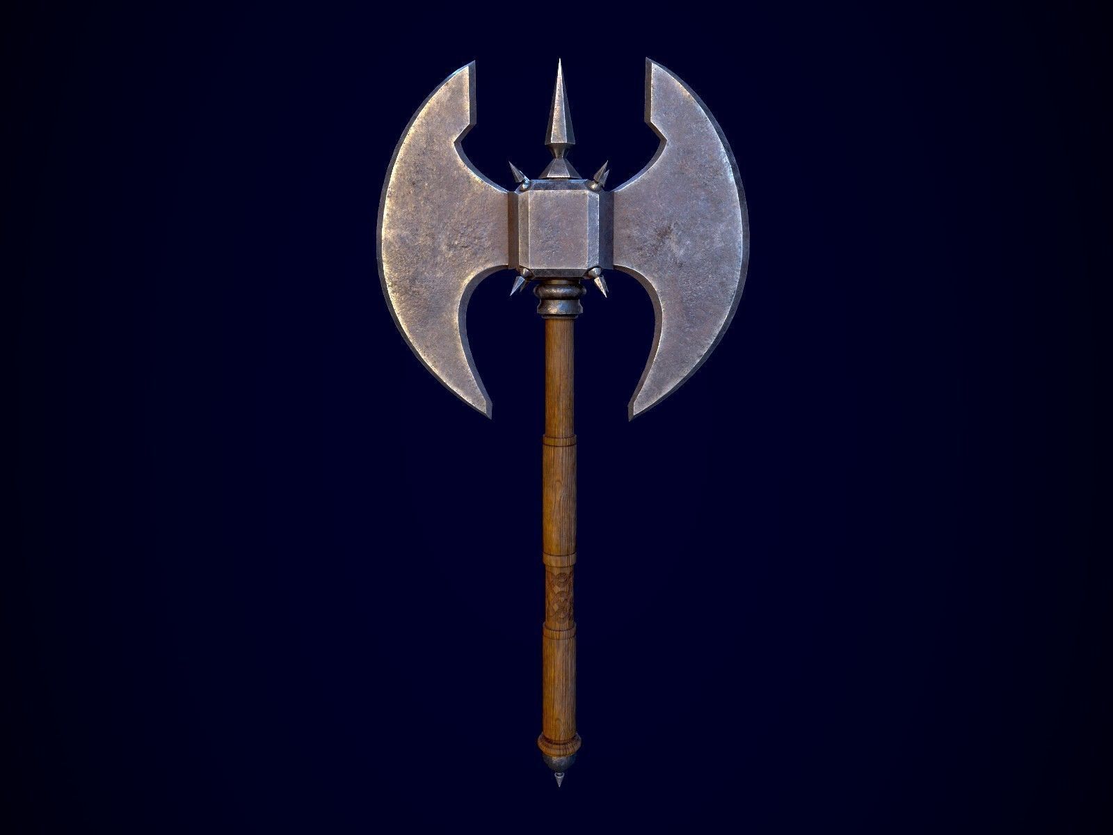 Medieval Axe 1 Low-poly 3D model_1