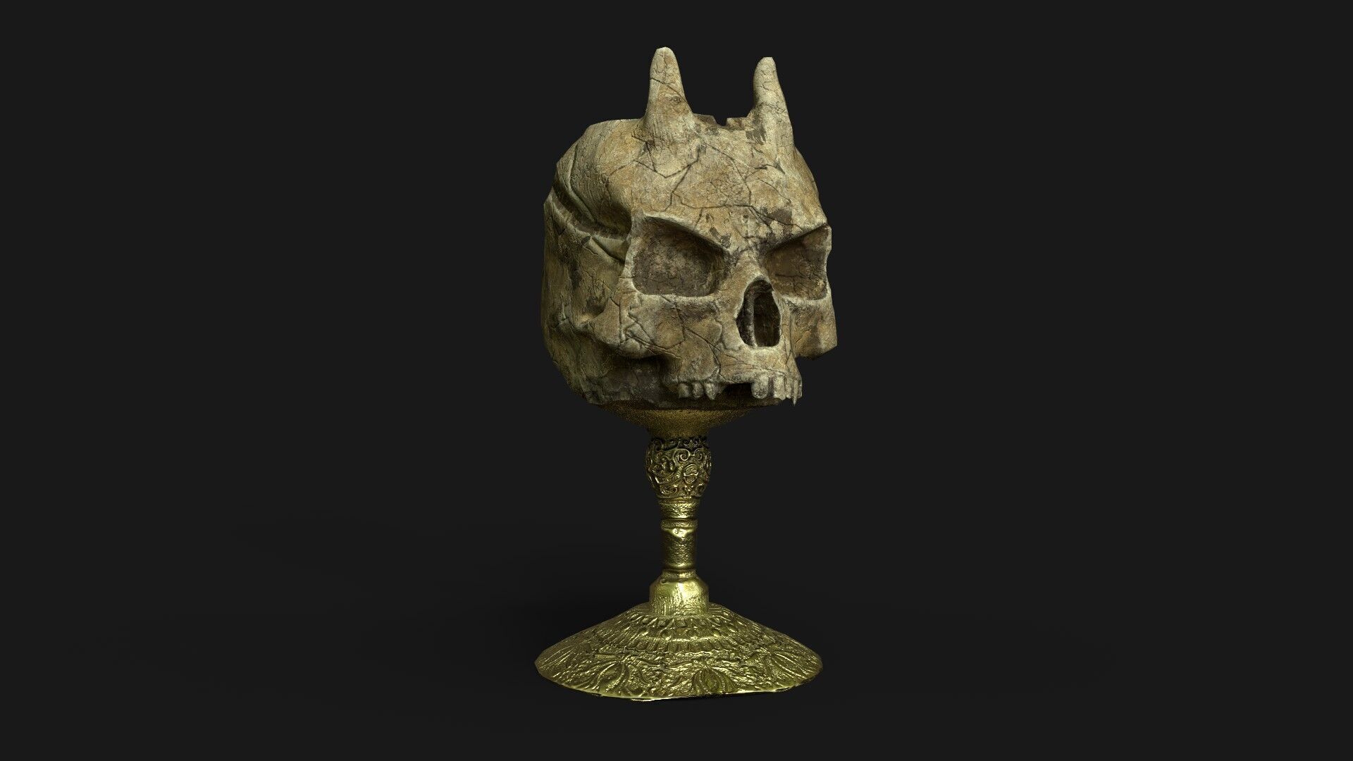 Skull Cup Low-poly 3D model_2