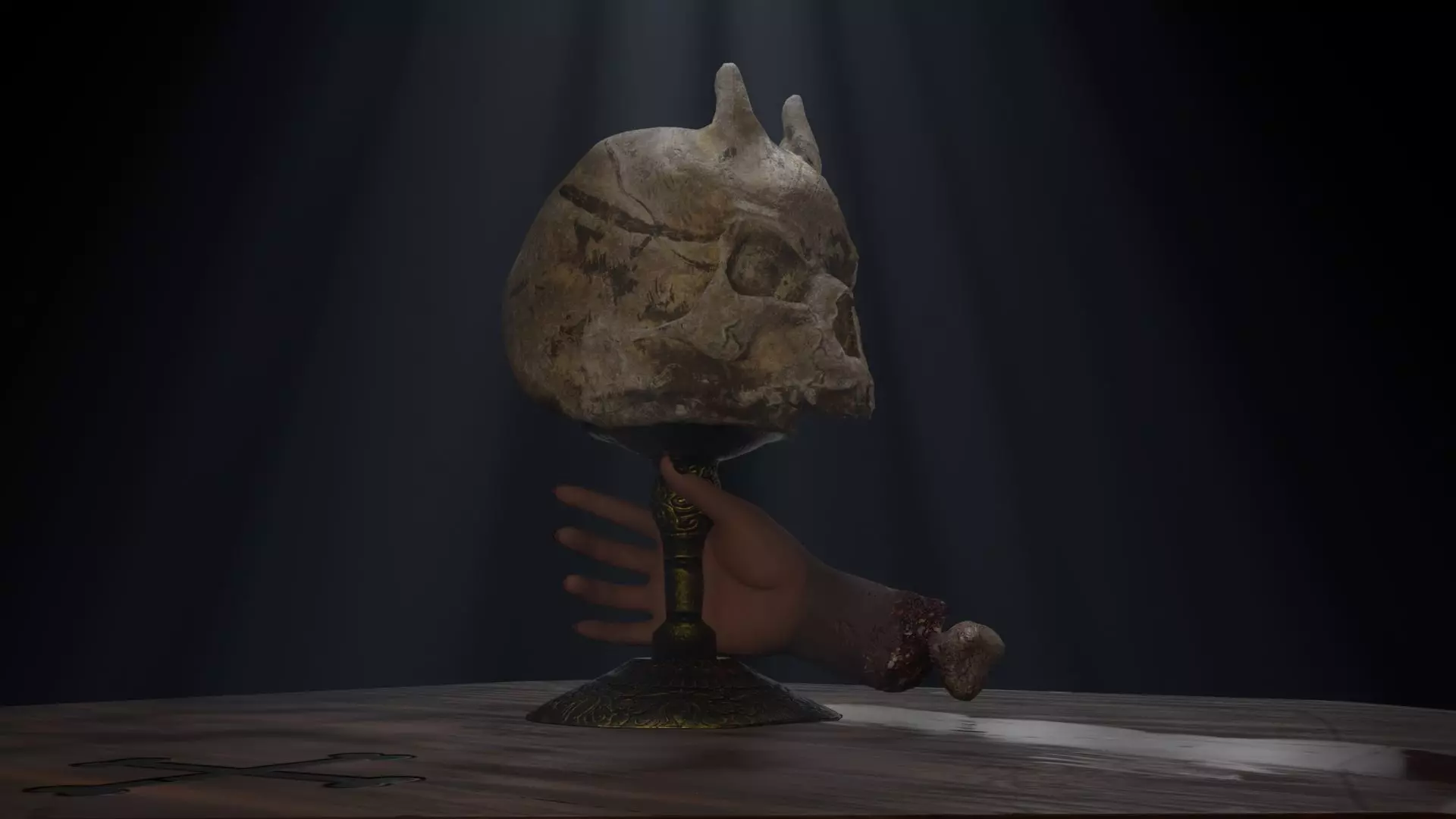 Skull Cup Low-poly 3D model_0