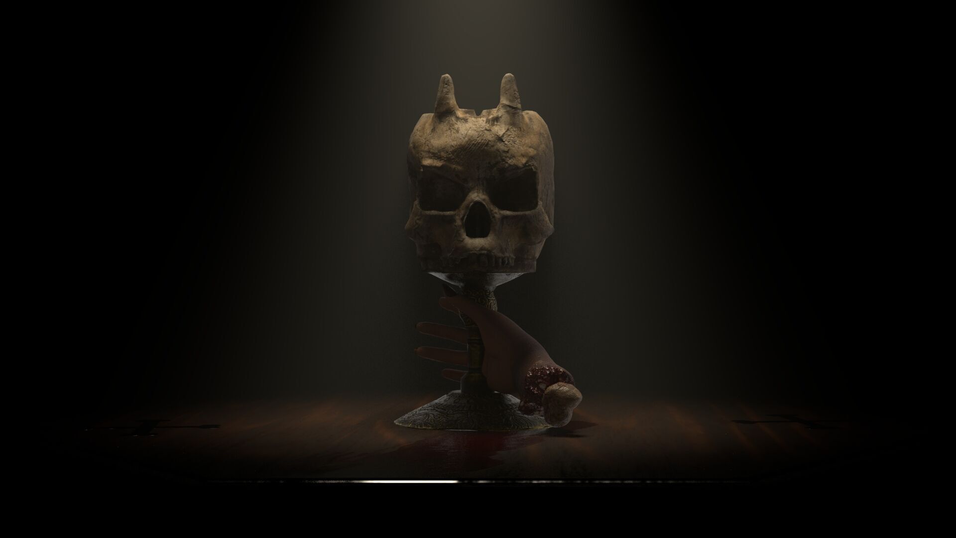 Skull Cup Low-poly 3D model_1