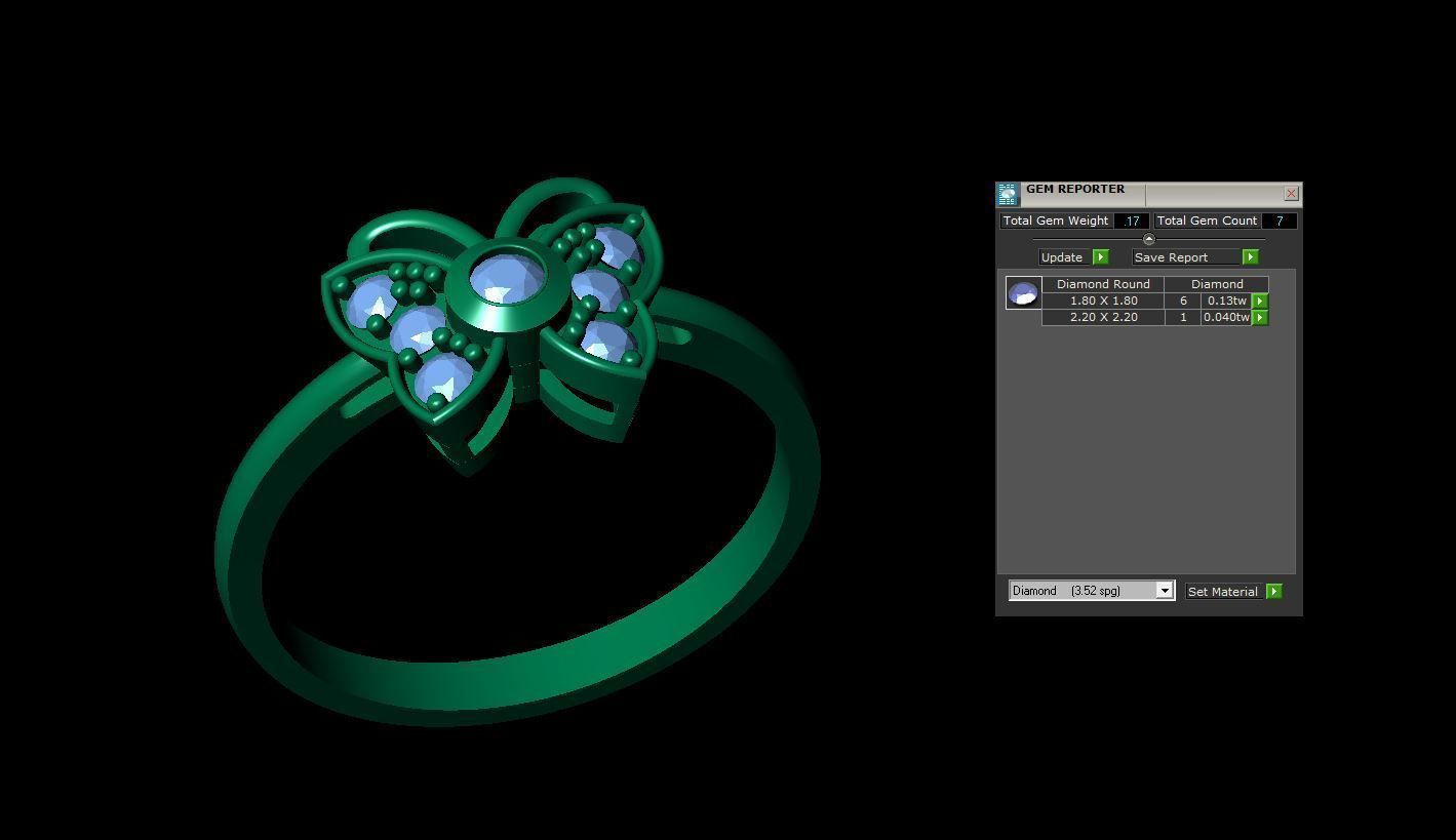 Ring Woman Butterfly  3D print model_10