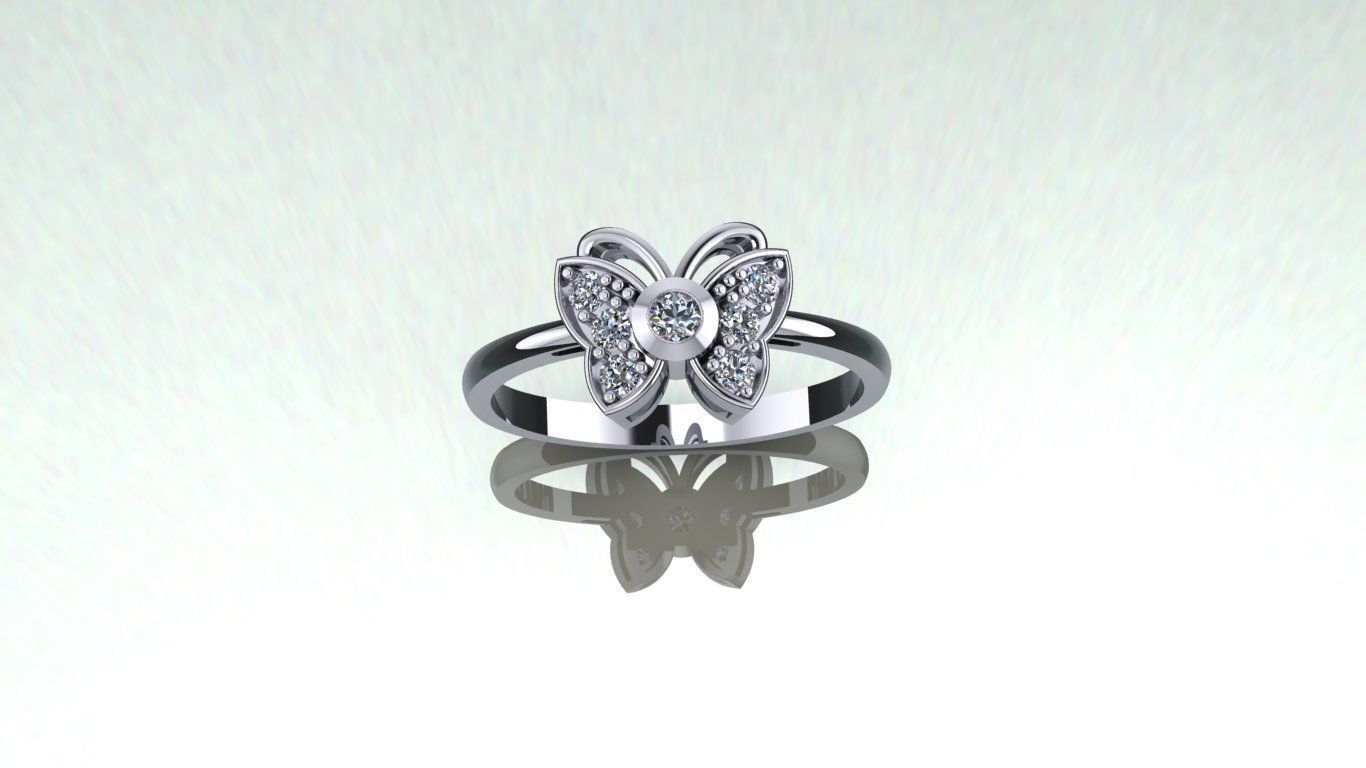 Ring Woman Butterfly  3D print model_1