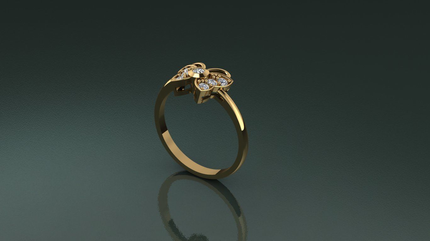 Ring Woman Butterfly  3D print model_5