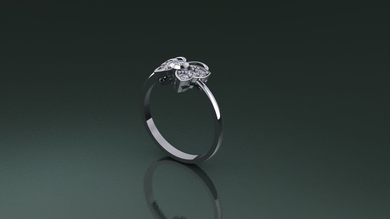 Ring Woman Butterfly  3D print model_4