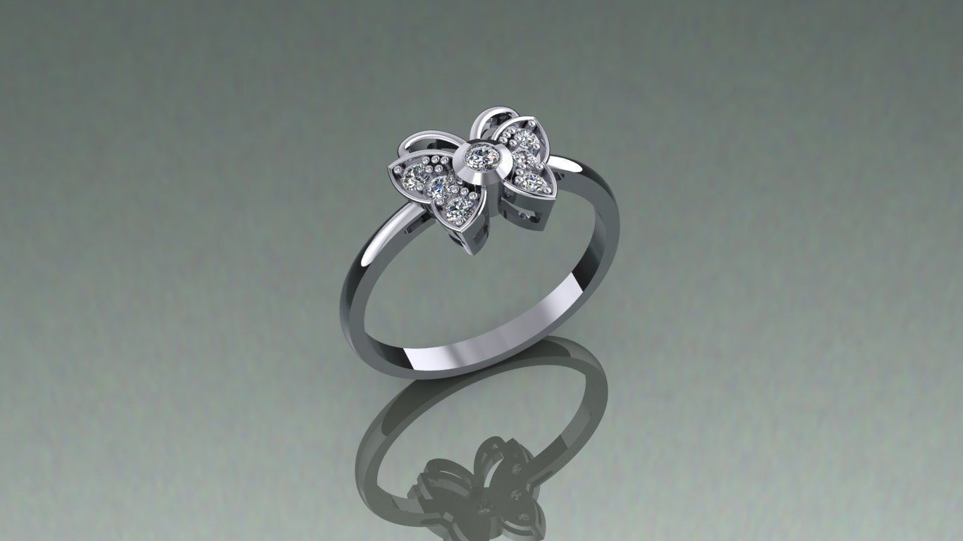 Ring Woman Butterfly  3D print model_2