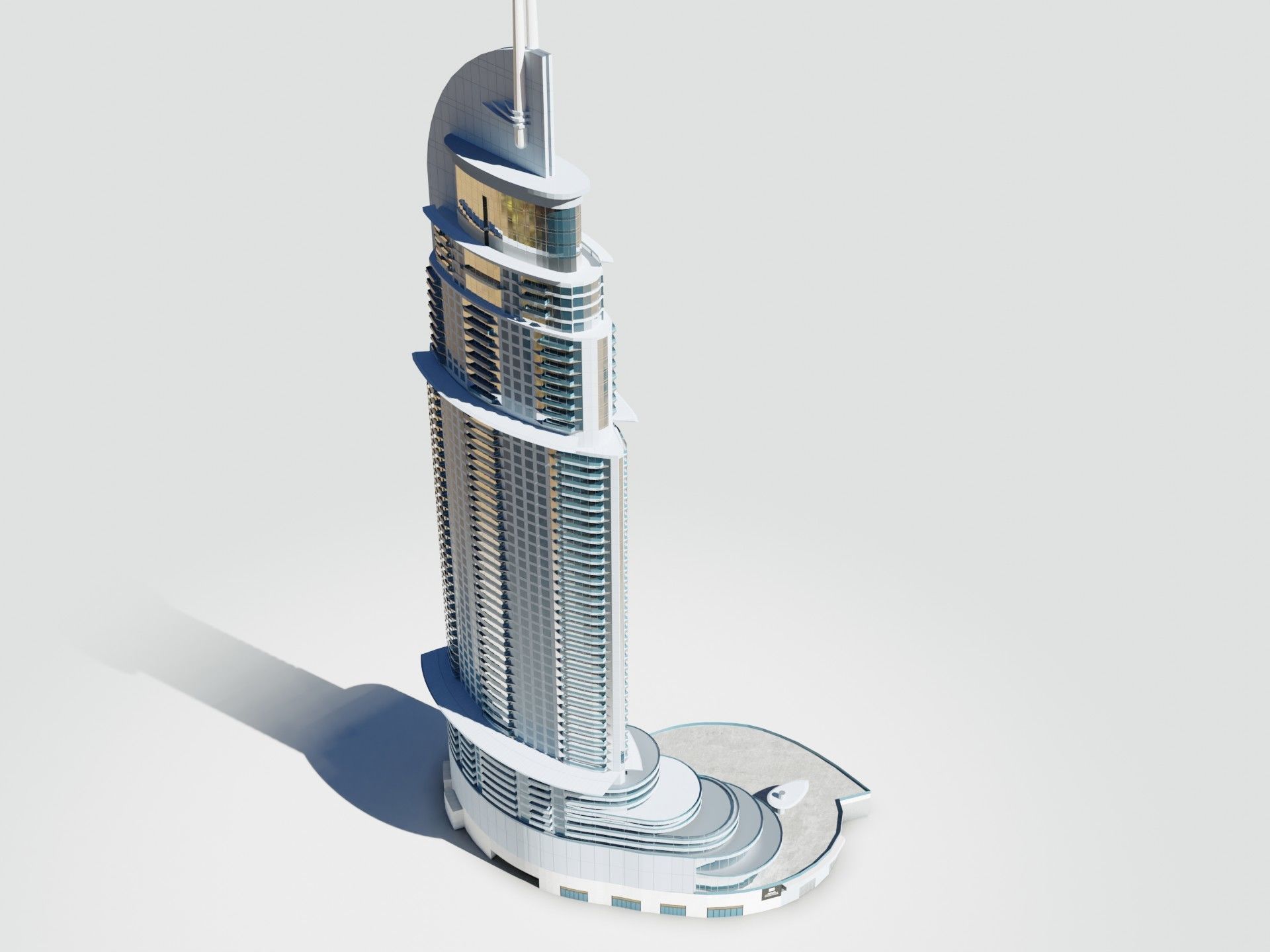The Address Downtown hotel - Dubai 3D model_7