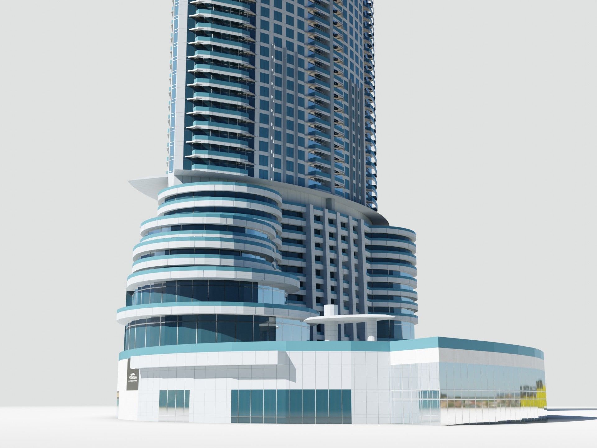 The Address Downtown hotel - Dubai 3D model_1
