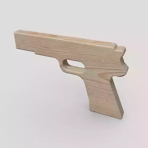 Wooden Toy Gun 2 Low-poly 3D model