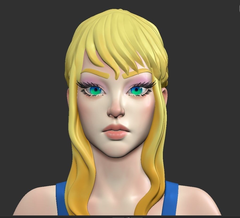 Female base-mesh stylized HighPoly 3D model_20