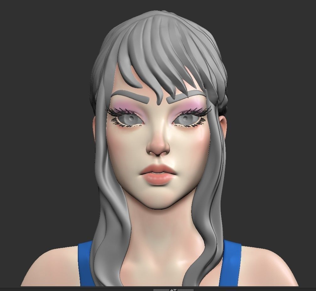 Female base-mesh stylized HighPoly 3D model_19