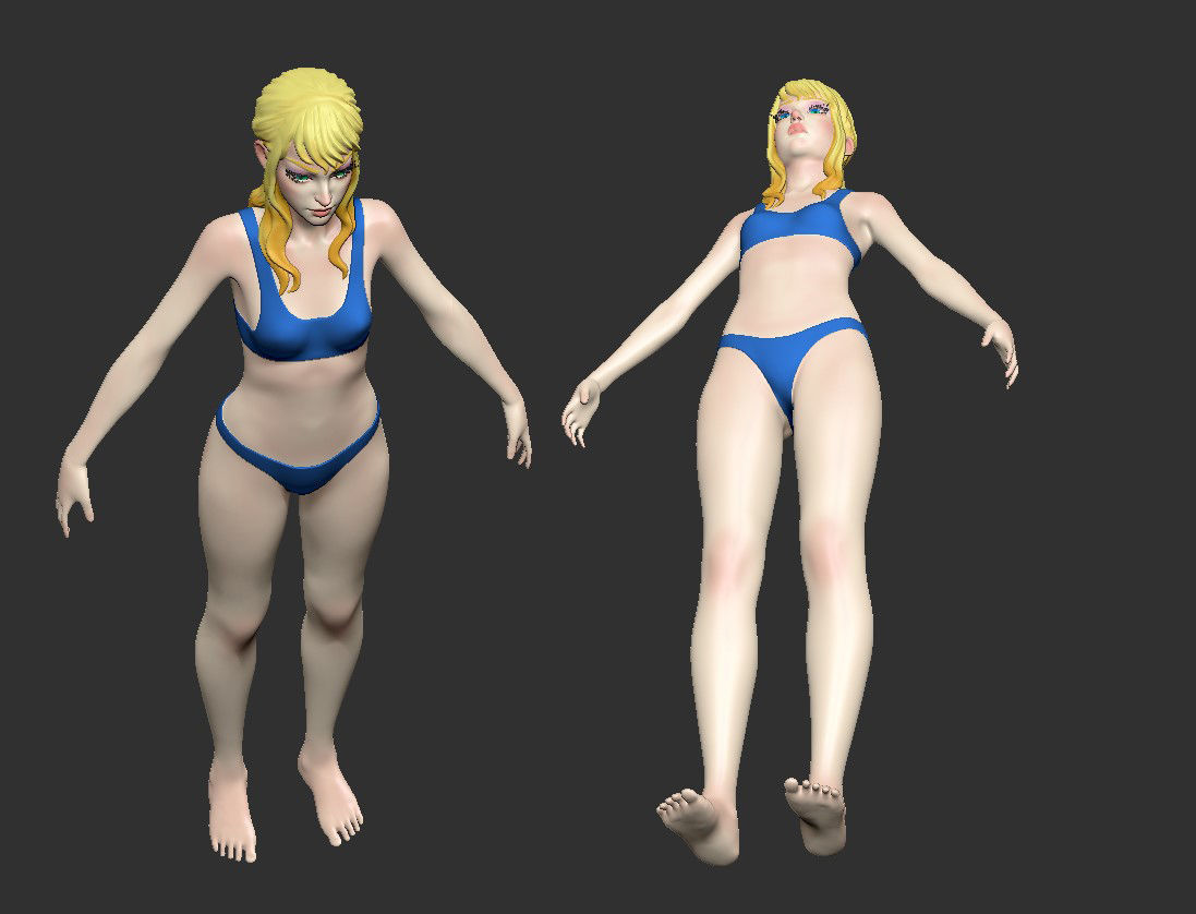 Female base-mesh stylized HighPoly 3D model_14