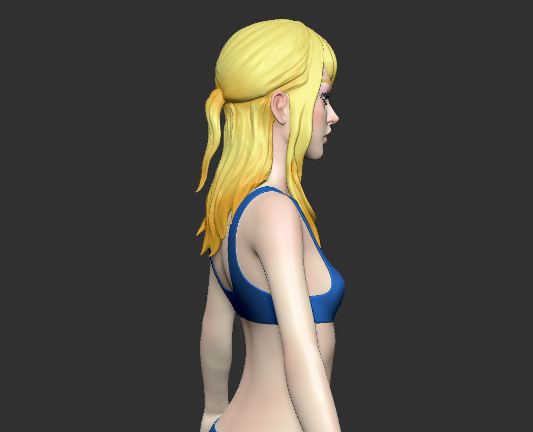 Female base-mesh stylized HighPoly 3D model_4