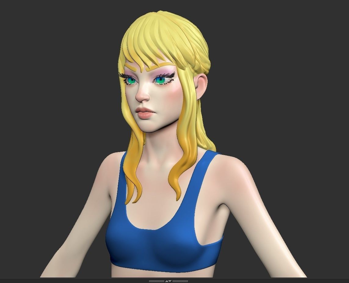 Female base-mesh stylized HighPoly 3D model_13