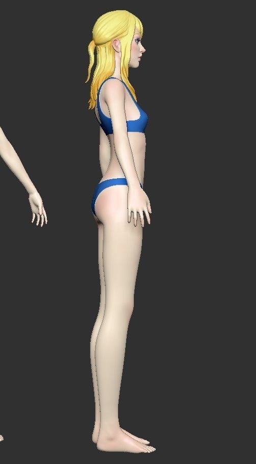 Female base-mesh stylized HighPoly 3D model_7