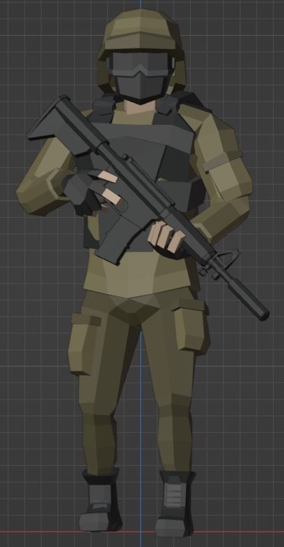 3D model Low Poly Soldier VR / AR / low-poly | CGTrader