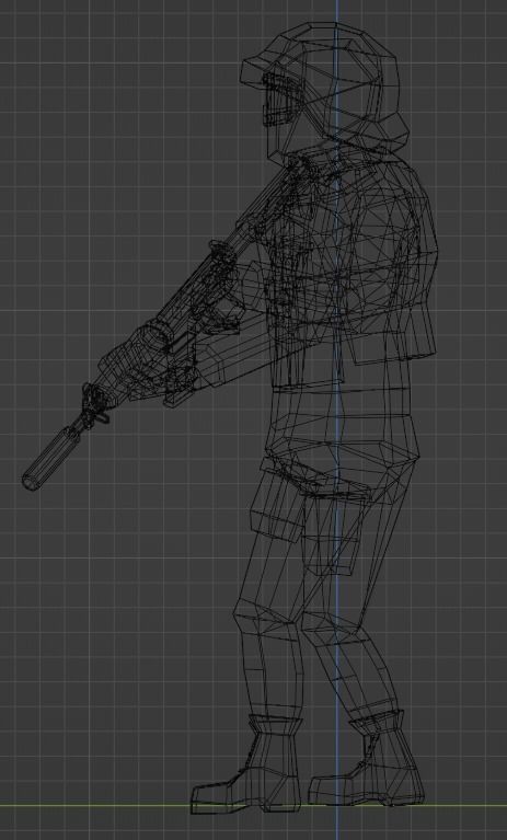 Low Poly Soldier Low-poly 3D model_3