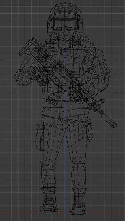 Low Poly Soldier Low-poly 3D model_2
