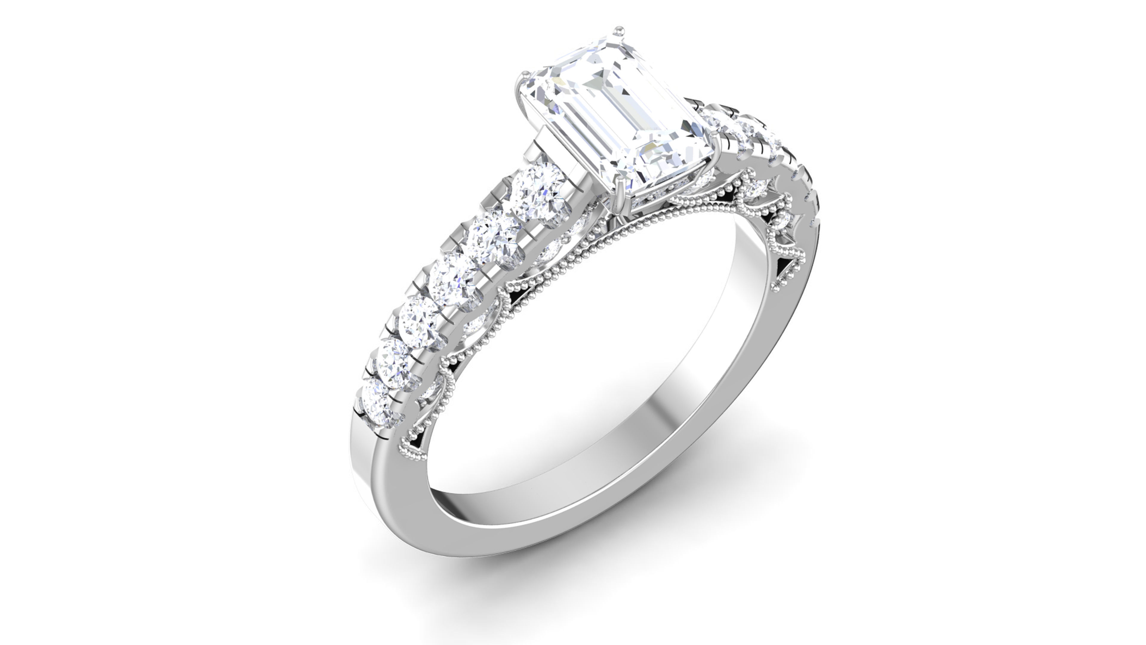 Women Solitaire Ring 3dm render details 3D print model_5