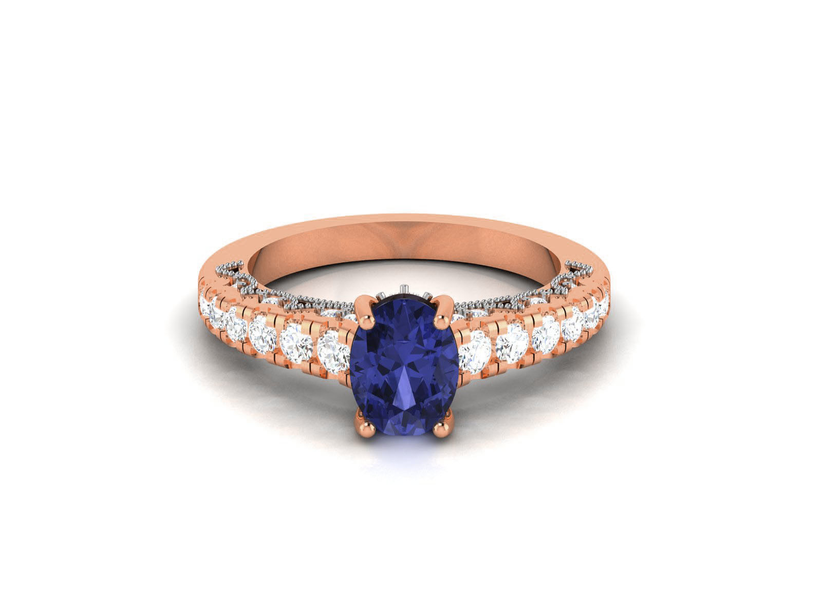 Women Solitaire Ring 3dm render details 3D print model_12