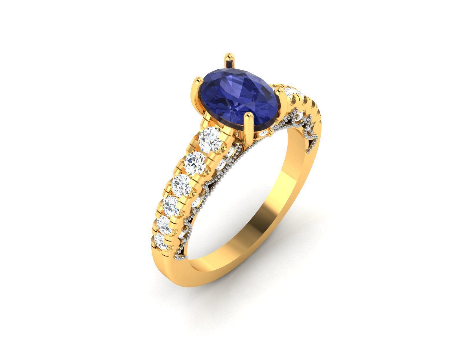 Women Solitaire Ring 3dm render details 3D print model_1