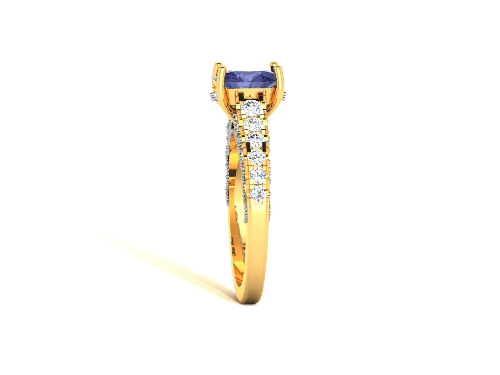Women Solitaire Ring 3dm render details 3D print model_15