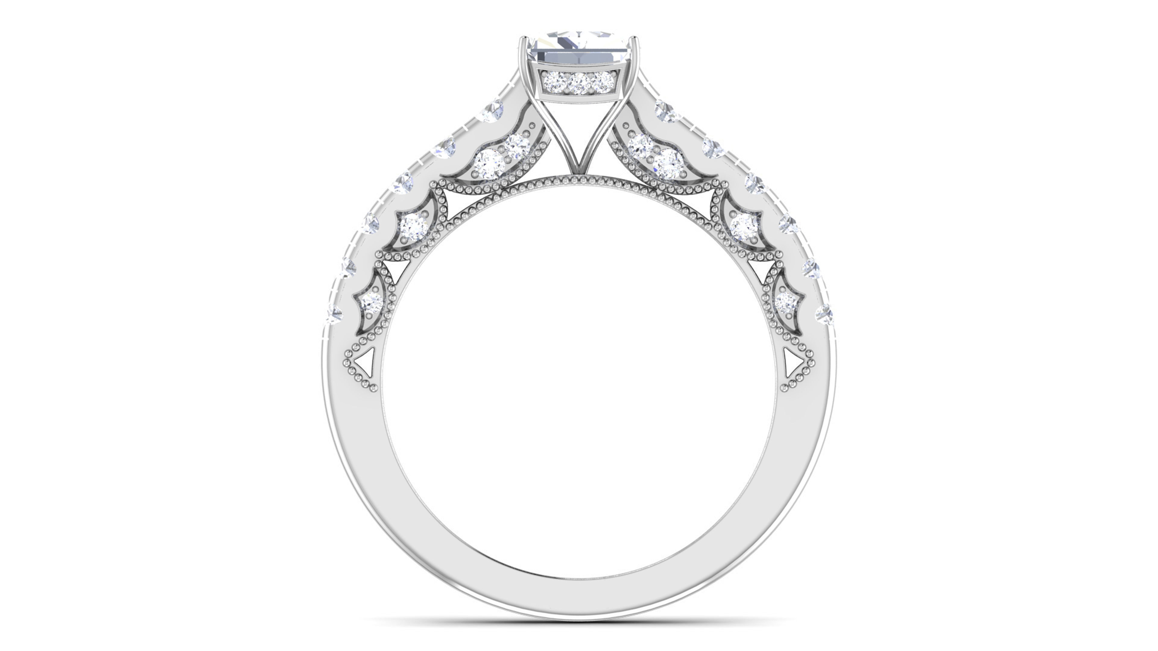 Women Solitaire Ring 3dm render details 3D print model_4