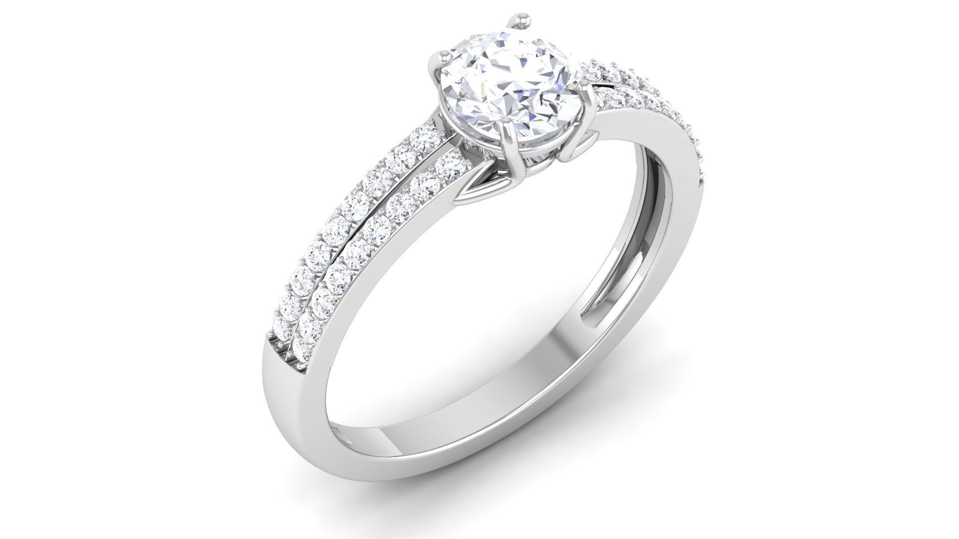 Women Solitaire Ring 3dm render details 3D print model_5