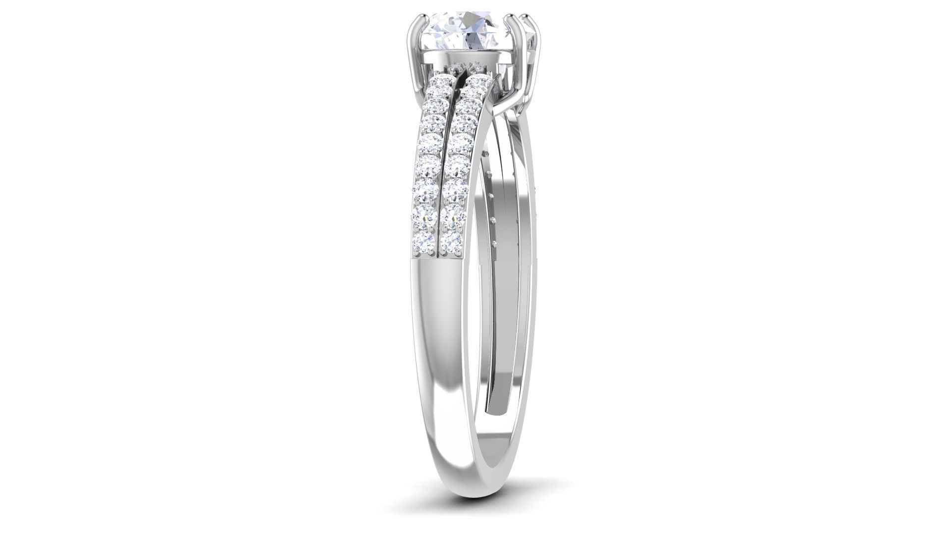 Women Solitaire Ring 3dm render details 3D print model_6