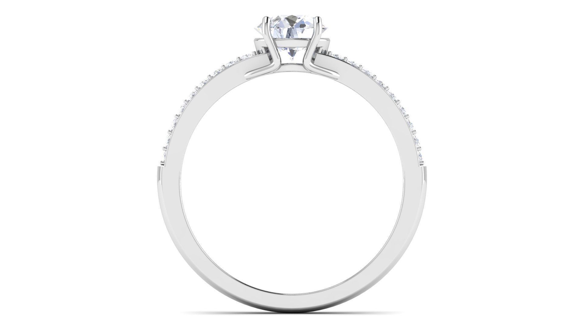 Women Solitaire Ring 3dm render details 3D print model_4