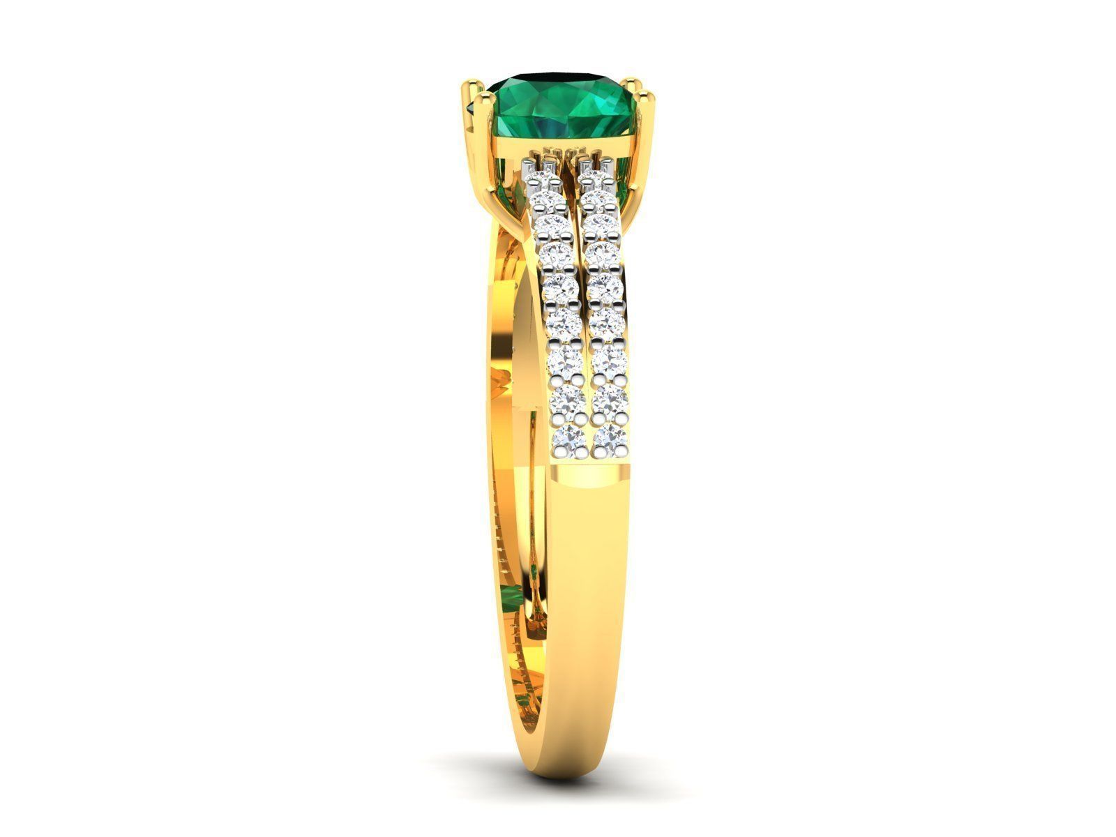 Women Solitaire Ring 3dm render details 3D print model_11