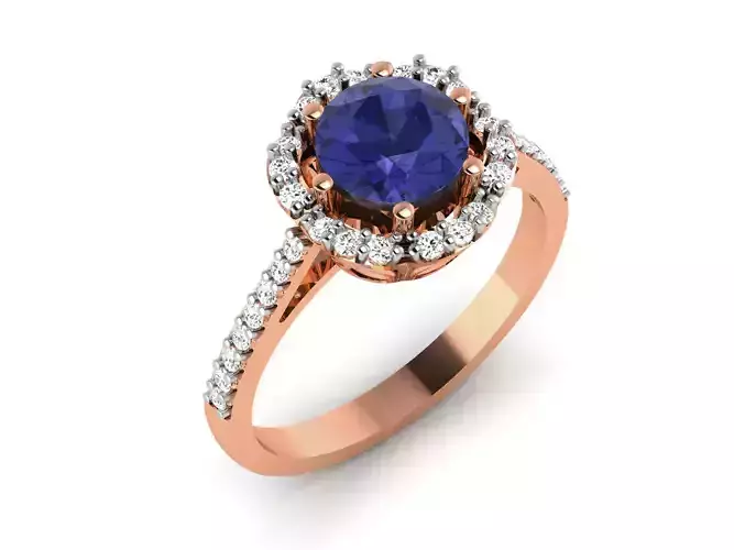 Women Solitaire Ring 3dm render details