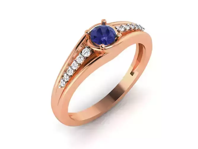 Women Solitaire Ring 3dm render details