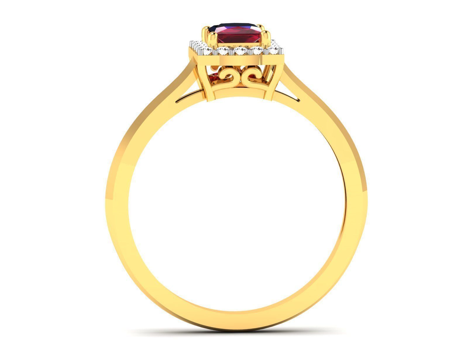 Women Solitaire Ring 3dm render details 3D print model_8