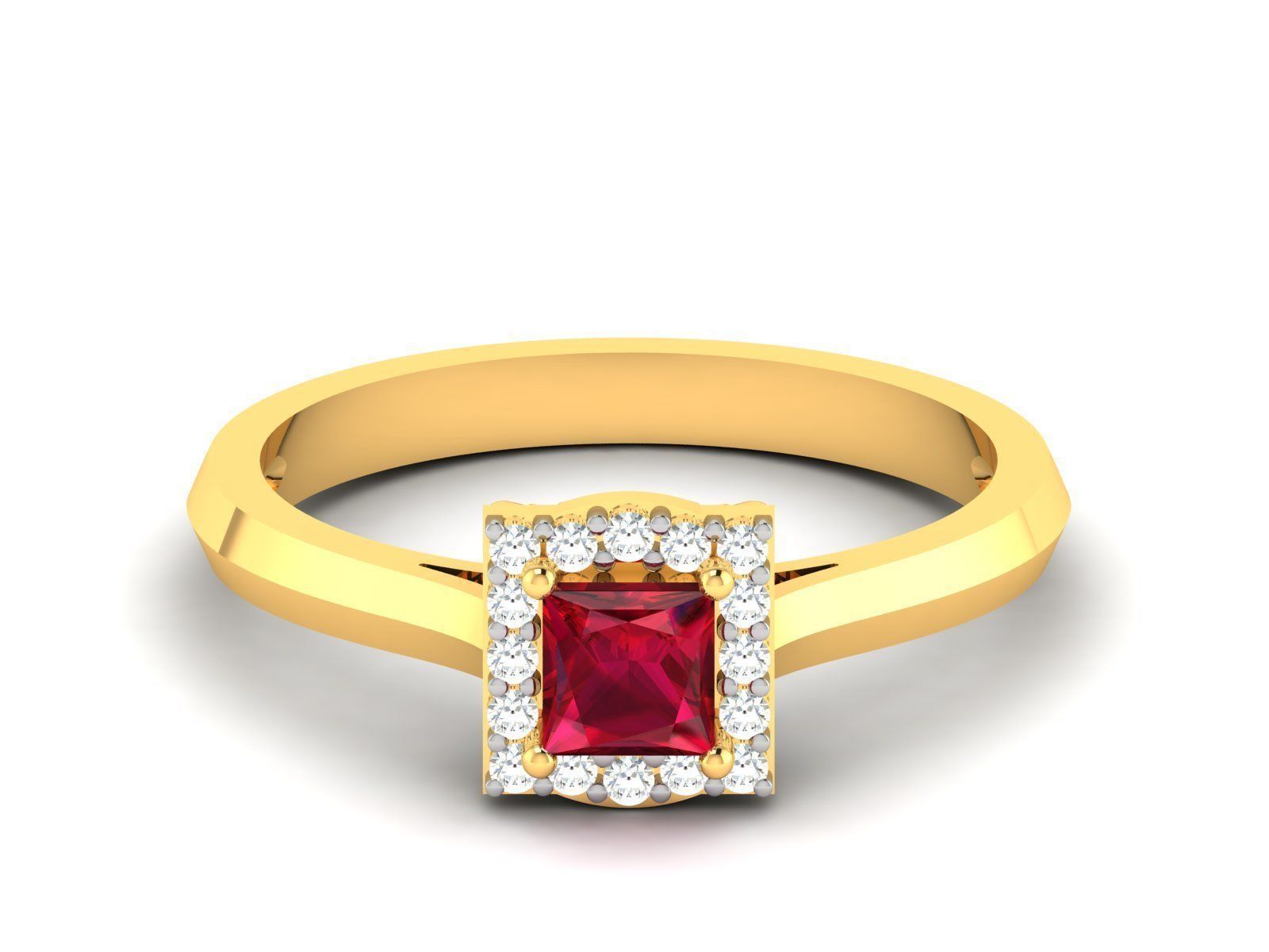 Women Solitaire Ring 3dm render details 3D print model_14