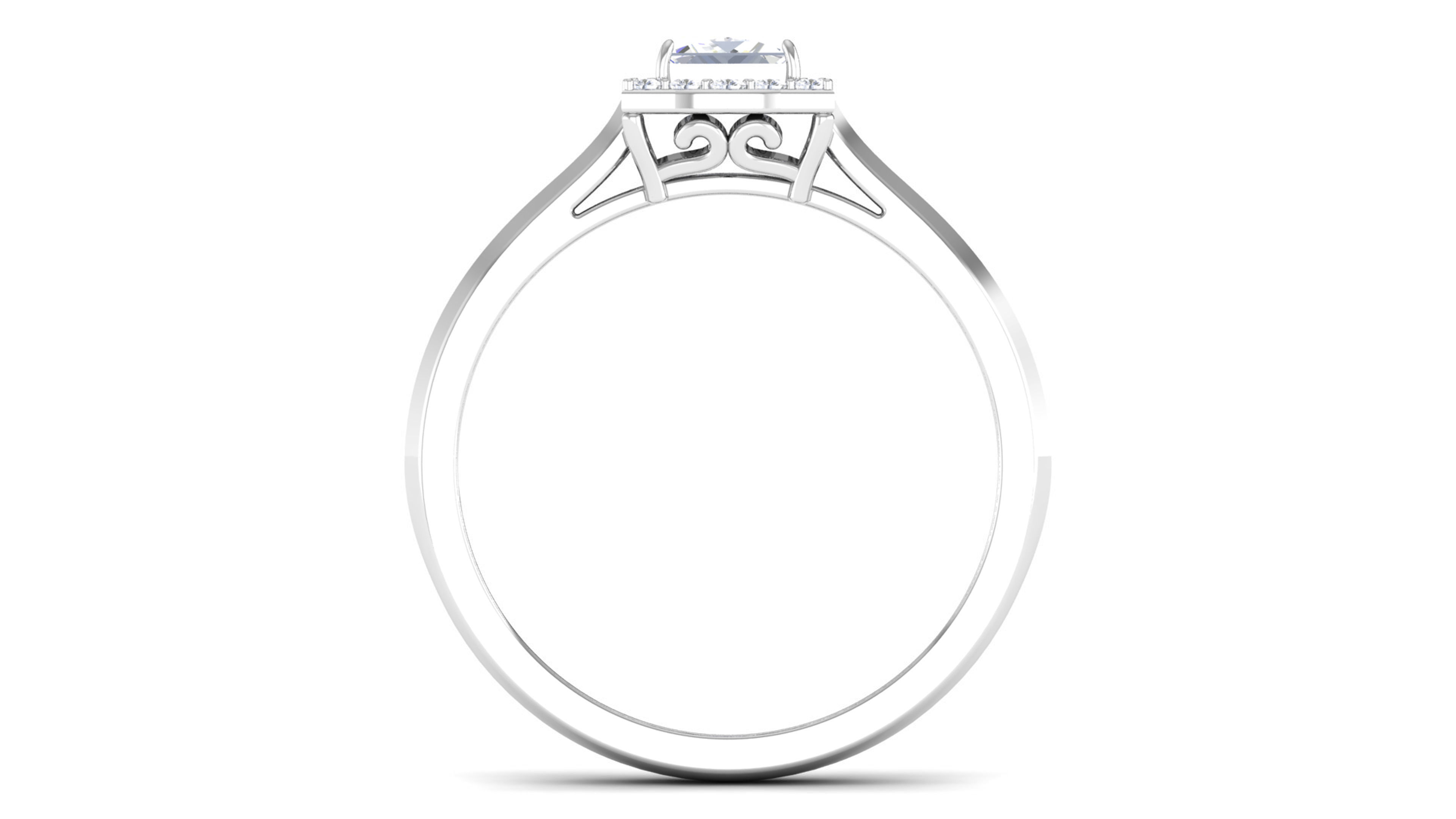Women Solitaire Ring 3dm render details 3D print model_4