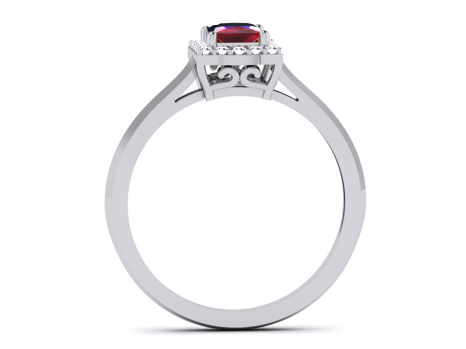 Women Solitaire Ring 3dm render details 3D print model_9